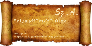 Szijgyártó Alex névjegykártya